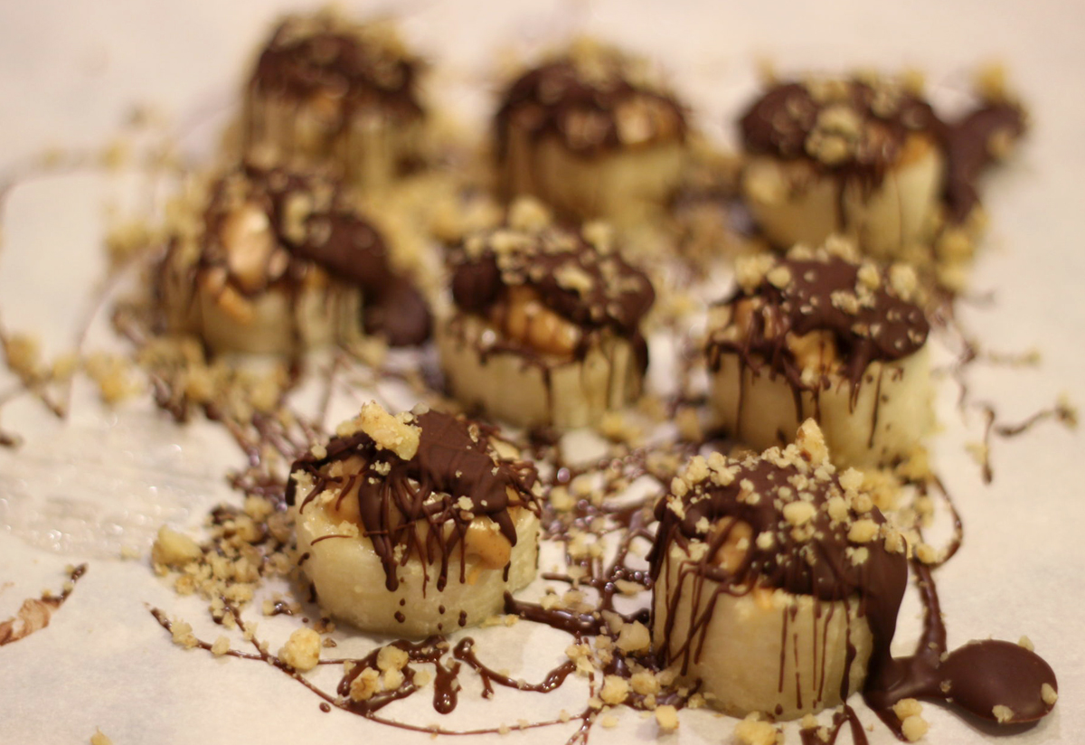 Decadent chocolate peanut butter banana bites IBS Nutrition