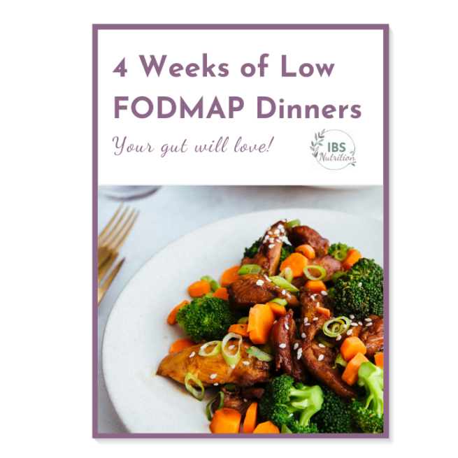 4 weeks of low FODMAP dinner plans